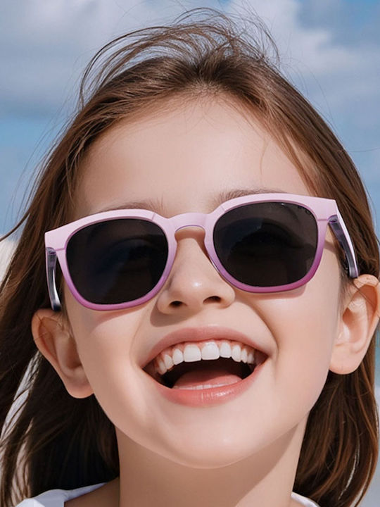 Techsuit Oversized Kinder-Sonnenbrillen mit Polarisiertem Spiegel Rosa