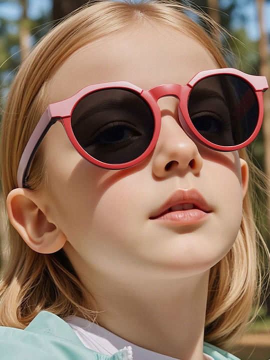 Techsuit Στρογγυλά Παιδικά Γυαλιά Ηλίου με Polarized Φακό Γκρι
