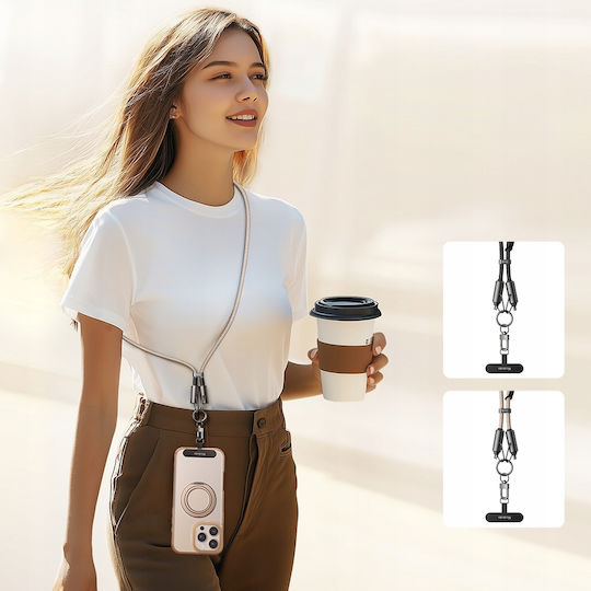 Mcdodo Phone Lanyard Neck Crossbody Insert Beige Usb-c Cable 60w