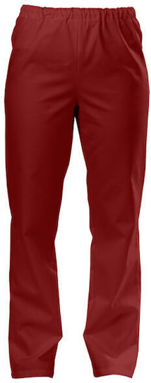 Anta Uniforms Unisex Medical Pants Burgundy from Cotton and Polyester