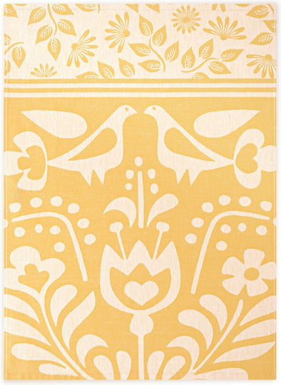 Zwoltex Kitchen Towel Made of 100% Cotton in Yellow Colour 50x70cm Zwoltex Kitchen Towel Made of 100% Cotton in Yellow Colour 50x70cm