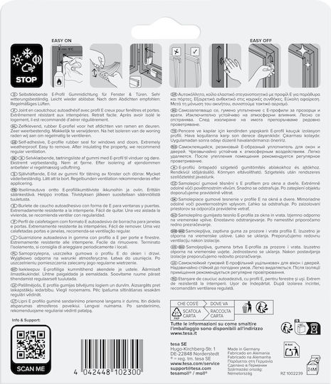 Tesa Door Draft Stopper Adhesive Tape for Window / Door in Brown Color