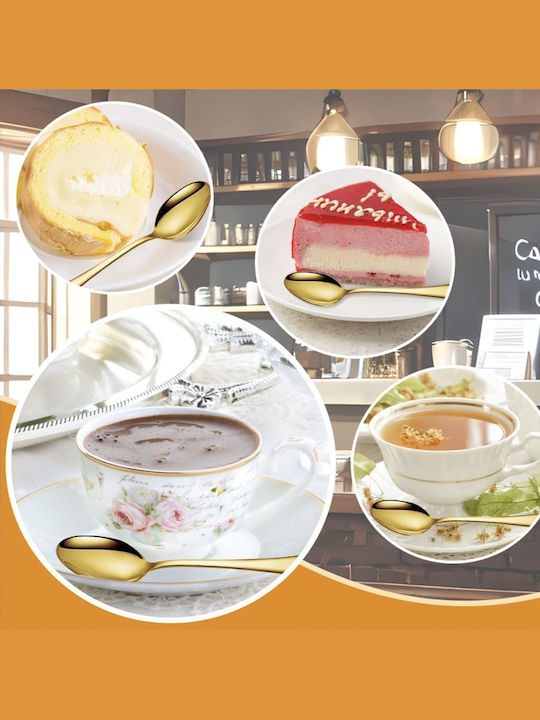 Set Linguri Cafea Ceai Oțel Inoxidabil Maro 6 Bucăți