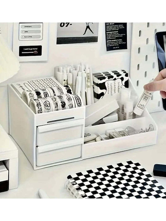 SteweHome Cosmetics Organizer with Drawers & Dividers White 25x15.5x11cm