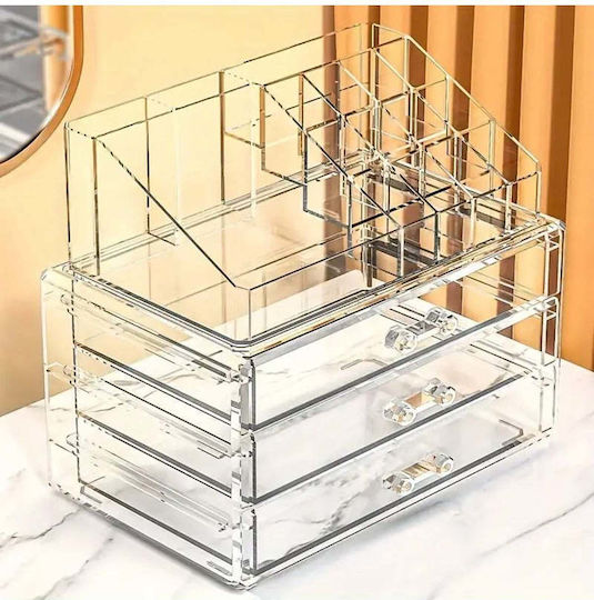 Stewehome Set Organizator 3 Sertare 16 Compartimente Machiaj Bijuterii Cosmetice Transparent Multicolor Stewehome Set Organizator 3 Sertare 16 Compartimente Machiaj Bijuterii Cosmetice Transparent Multicolor