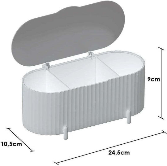 SteweHome Make-up Zubehör Pinsel Organizer Transparentes Deckel Hygiene Weiß
