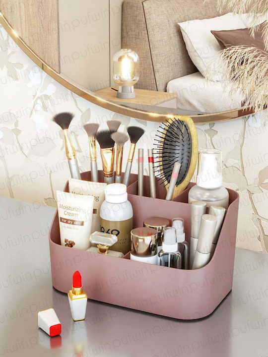 SteweHome Pink Cosmetics Organizer with Dividers