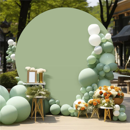 Double-sided Cover Round Balloon Arch Photo Wall 200 Cm Olive Green
