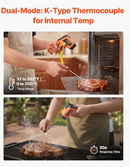 Vevor Infrared Thermometer for Temperatures up to 1600°C with Distance to Target Ratio 50:1