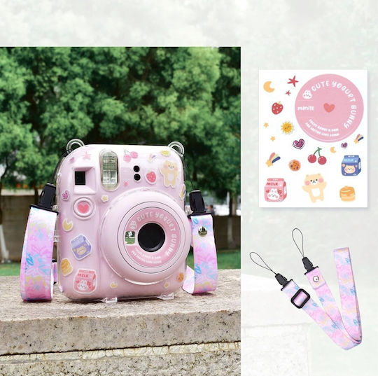 Husă de Silicon + Stickere + Curea Fujifilm Instax Mini 12 Cameră