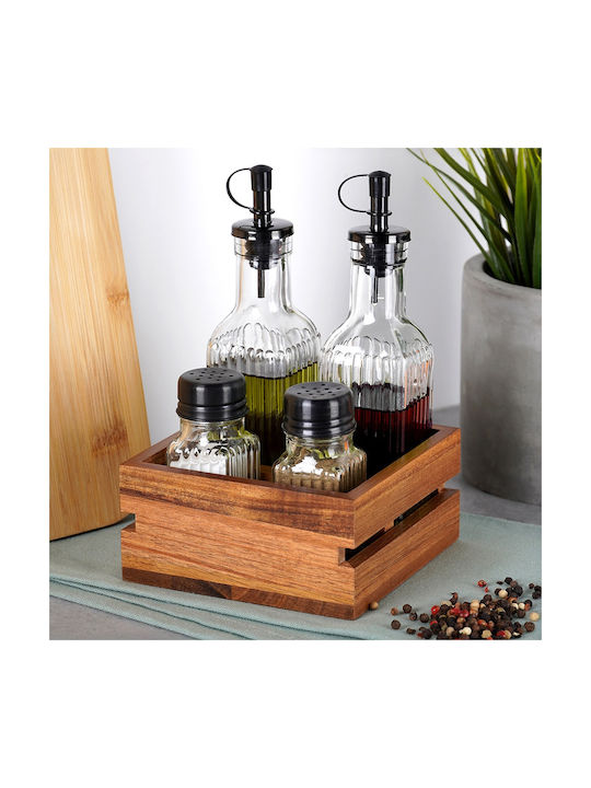 Orion Öl- & Essigspender-Set Hölzernes mit Ausgießer 190ml
