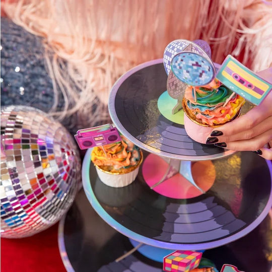 Stand Tray Muffins Cupcakes Cookies Retro Disco 80s Party
