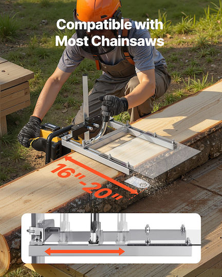 Portable Log Saw Vevor Portable Saw Fits Planer Bars 41-51 Cm Crosscut Wood Guide Shield Cutting Thickness 0.2-11.81 In 0.5-30.0 Cm Log Saw Set for Woodworkers