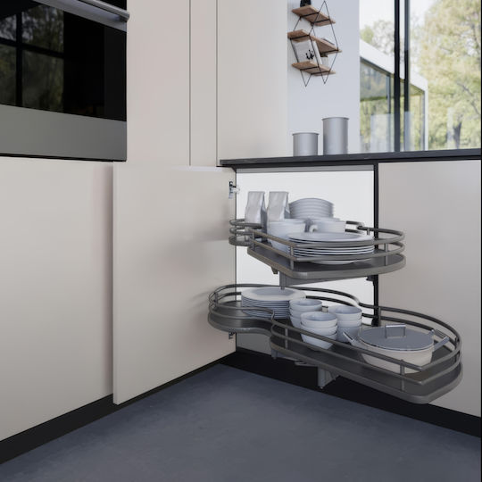 Kitchen Mechanism Blind Corner Cabinet Fasoli Inoxa Combis 846be Door 60cm Anthracite