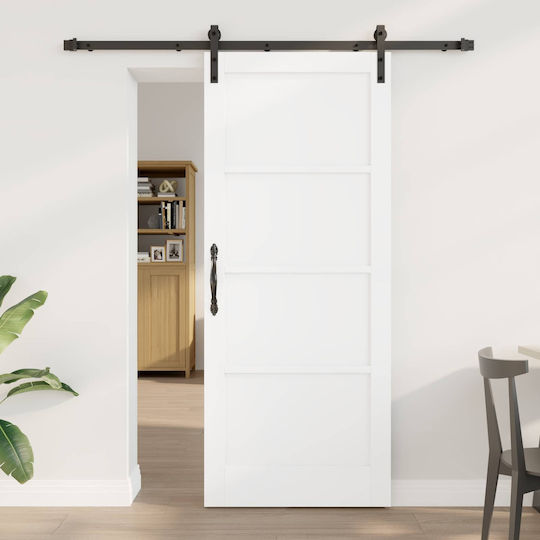 Vidaxl Συρόμενη Πόρτα Λευκό Μαύρο 83 X 202 Εκ Μασίφ Ξύλο Πεύκου Vidaxl Συρόμενη Πόρτα Λευκό Μαύρο 83 X 202 Εκ Μασίφ Ξύλο Πεύκου