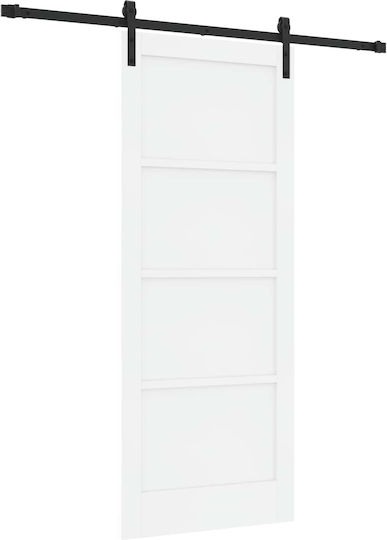 vidaxl Schiebetür Weiß Schwarz 83 x 202 cm Massivholz Kiefer
