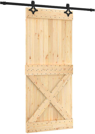 vidaxl Schiebetür Natürliches Schwarz 90 x 210 cm