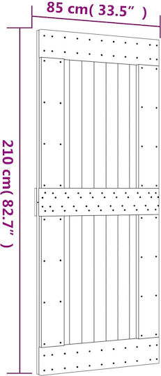 Vidaxl Συρόμενη Πόρτα Φυσικό Μαύρο 85 X 210 Cm