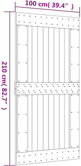 Vidaxl Συρόμενη Πόρτα Φυσικό Μαύρο 100 X 210 Cm
