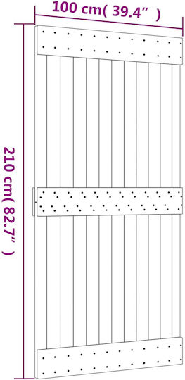 Vidaxl Плъзгаща Се Врата Естествено Черно 100 X 210 См