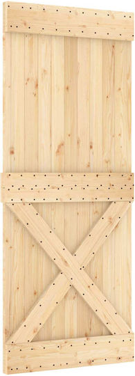 Плъзгаща Се Врата Естествено Черно 85 X 210 Cm