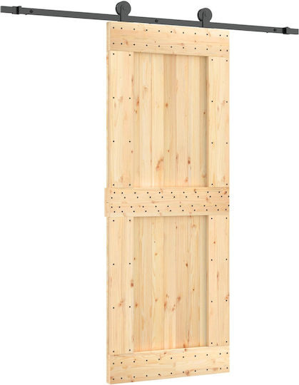 vidaXL Schiebetür Natürliches Schwarz 80 x 210 cm