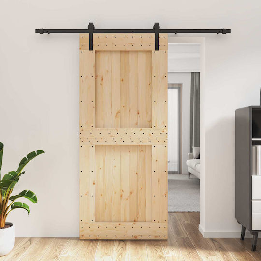 Vidaxl Συρόμενη Πόρτα Φυσικό Μαύρο 90 X 210 Cm Vidaxl Συρόμενη Πόρτα Φυσικό Μαύρο 90 X 210 Cm