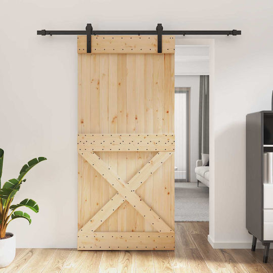 Vidaxl Συρόμενη Πόρτα Φυσικό Μαύρο 95 X 210 Cm Vidaxl Συρόμενη Πόρτα Φυσικό Μαύρο 95 X 210 Cm