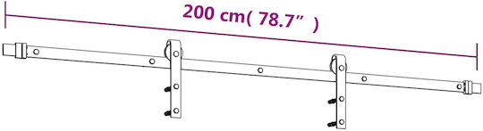 Vidaxl Συρόμενη Πόρτα Φυσικό Μαύρο 90 X 210 Cm