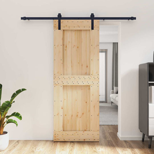 Vidaxl Συρόμενη Πόρτα Φυσικό Μαύρο 80 X 210 Cm Vidaxl Συρόμενη Πόρτα Φυσικό Μαύρο 80 X 210 Cm