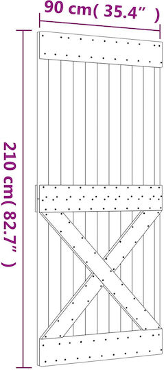vidaxl Schiebetür Natürliches Schwarz 90 x 210 cm