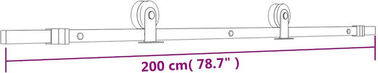 vidaxl Schiebetür Natürliches Schwarz 95 x 210 cm