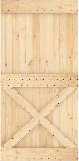 Vidaxl Ușă Glisantă Natural Negru 100 x 210 Cm