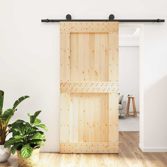 Vidaxl Συρόμενη Πόρτα Φυσικό Μαύρο 95 X 210 Cm Vidaxl Συρόμενη Πόρτα Φυσικό Μαύρο 95 X 210 Cm