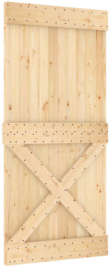 Vidaxl Плъзгаща Се Врата Естествено Черно 95 X 210 См
