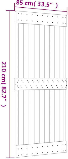 Vidaxl Плъзгаща Се Врата Естествено Черно 85 X 210 См