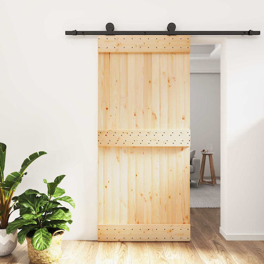 Vidaxl Συρόμενη Πόρτα Φυσικό Μαύρο 95 X 210 Cm Vidaxl Συρόμενη Πόρτα Φυσικό Μαύρο 95 X 210 Cm