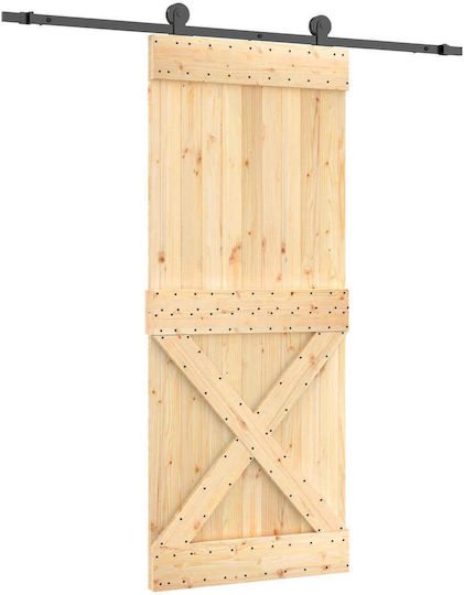 Vidaxl Ușă Glisantă Negru Natural 85 X 210 Cm