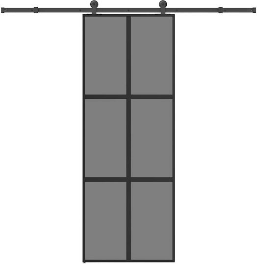 vidaxl Ușă Glisantă Set Accesorii 76x205 Cm Sticlă și Aluminiu