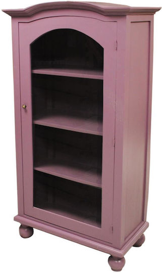 Hanoi Vitrină De Pardoseală Din Lemn Masiv Cu Geam Mahon Violet 80x41x150cm 126205