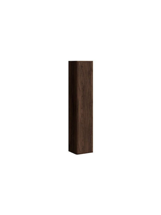 Wand Vitrine Wohnzimmer aus Holz mit Verglasung Walnuss 36x31x164cm