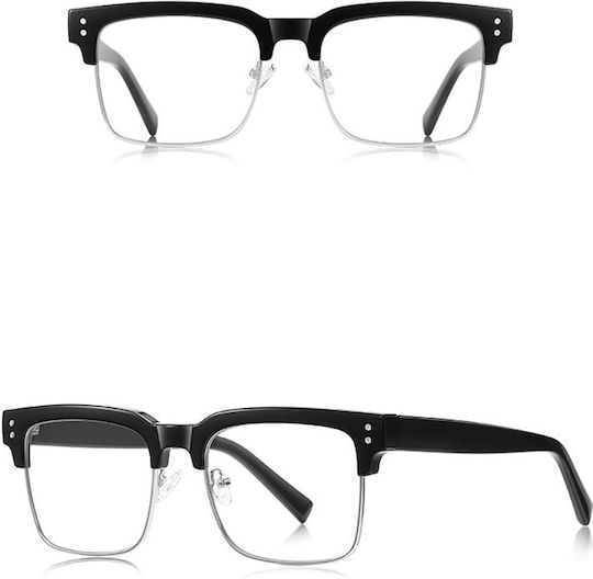 Techsuit Anti-blue Light Glasses Reflex Pc 2205 Women Square Black Silver