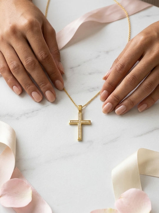 Daskalakis Women's Gold Cross 14K Without Chain