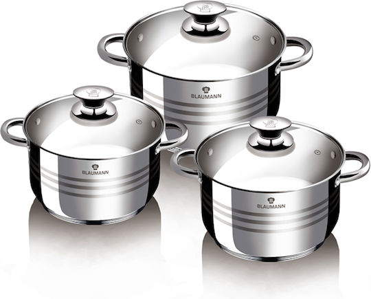 Blaumann Gourmet Line Комплект Саксии От Неръждаема Стомана С Незалепващо Покритие 3 Части