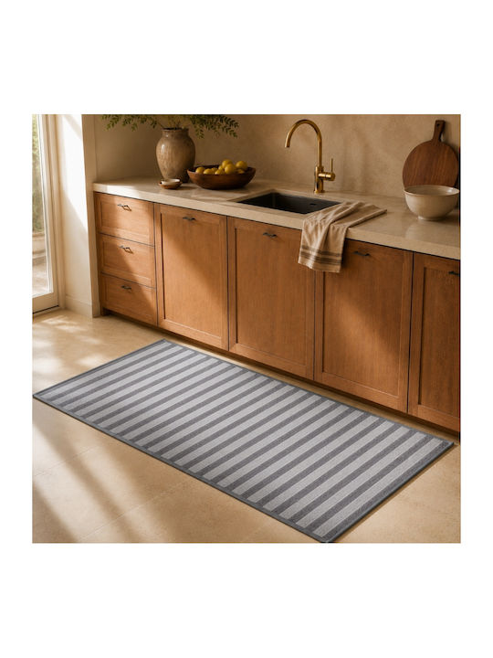 My Home Luxury Rectangular Kitchen Mat with Anti-slip Underlay Dark Grey 50x80εκ.