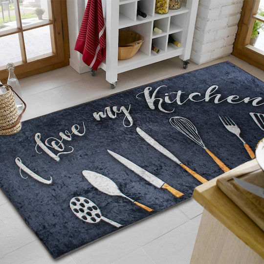 Dimcol Kitchen 256 Küchenmatte für den Flur mit rutschfestem Unterlage Multi 80x200εκ.