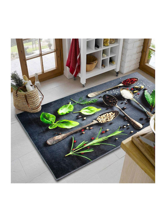 Dimcol Spices 245 Подложка за Кухненски Пътеки с Антиплъзгащо Подложка Сив 67x150εκ.