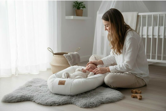 Qmini Perna Pentru Bebelusi Tip Cuib Crem 55x75cm