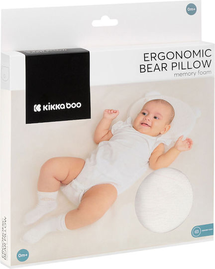 Kikka Boo Ergonomic Bear Baby Plagiocephaly Pillow Memory Foam Grey 34x28cm