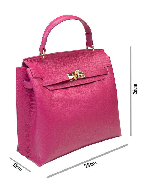 Geantă de Umar din Piele Fuchsia pentru Damă